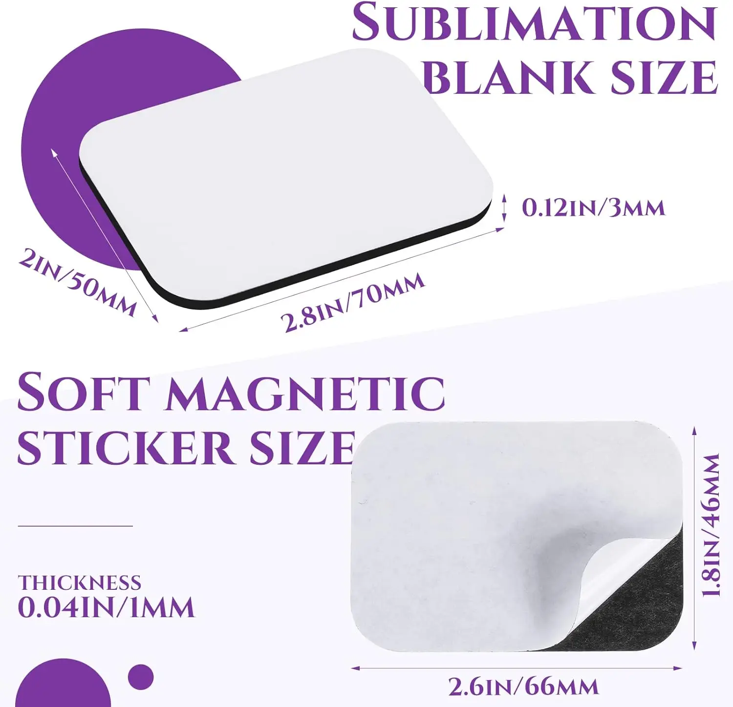 Sublimation Magnet Blanks Sublimation Blank Refrigerator Magnets  Rectangle Fridge Magnets for Decoration
