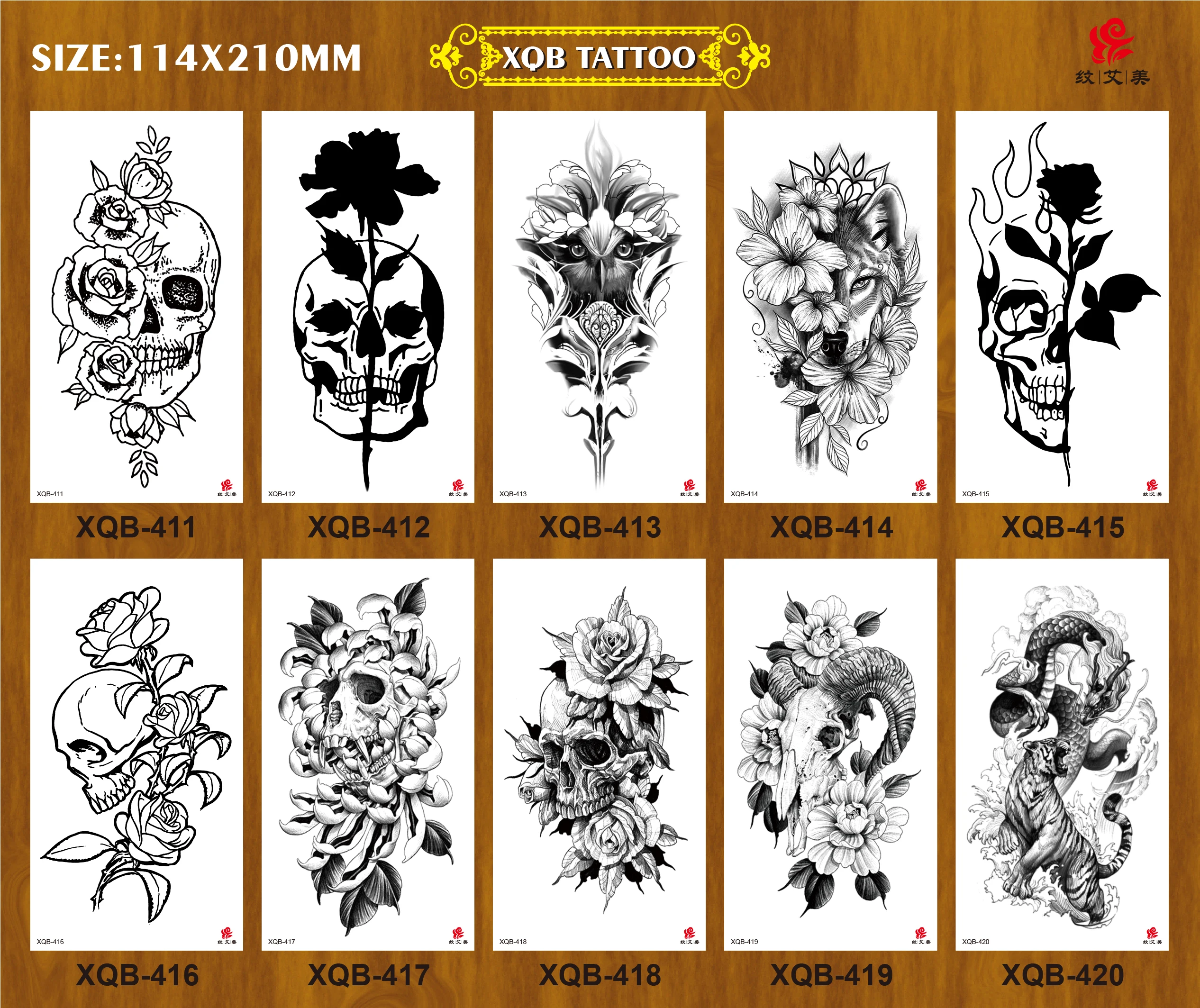 3D Semi Permanent Body Tatoo Sticker Printer Skull Lion Tatuaje Temporal Paper For Men Realism Custom Henna Tattoo Body Art