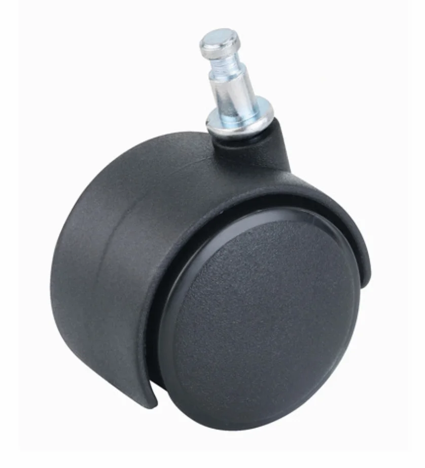 40MM Office Furniture Castor Black PA6/PP Twin Wheel Caster