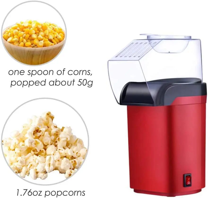 New Product 2022 Hot Air Popcorn Popper Maker Electric Popcorn Making Machine with Measuring Cup to Portion Popping Corn Kernels