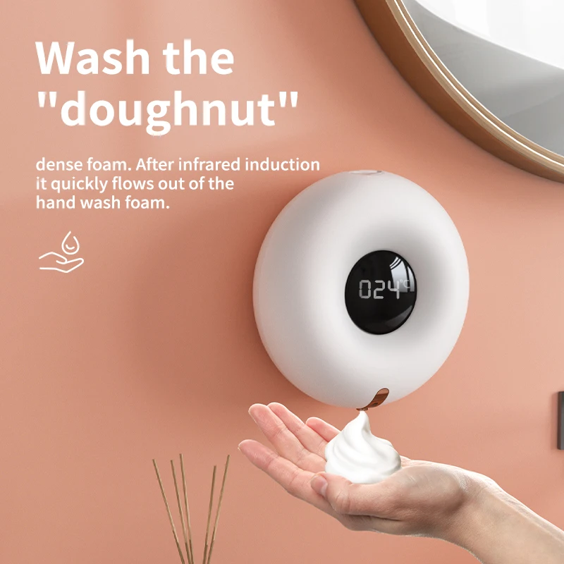 Youpin Creative Donuts Automatic Induction Foaming Hand Washer LED Display Infrared Sensor Wall Mount Soap Dispenser For home