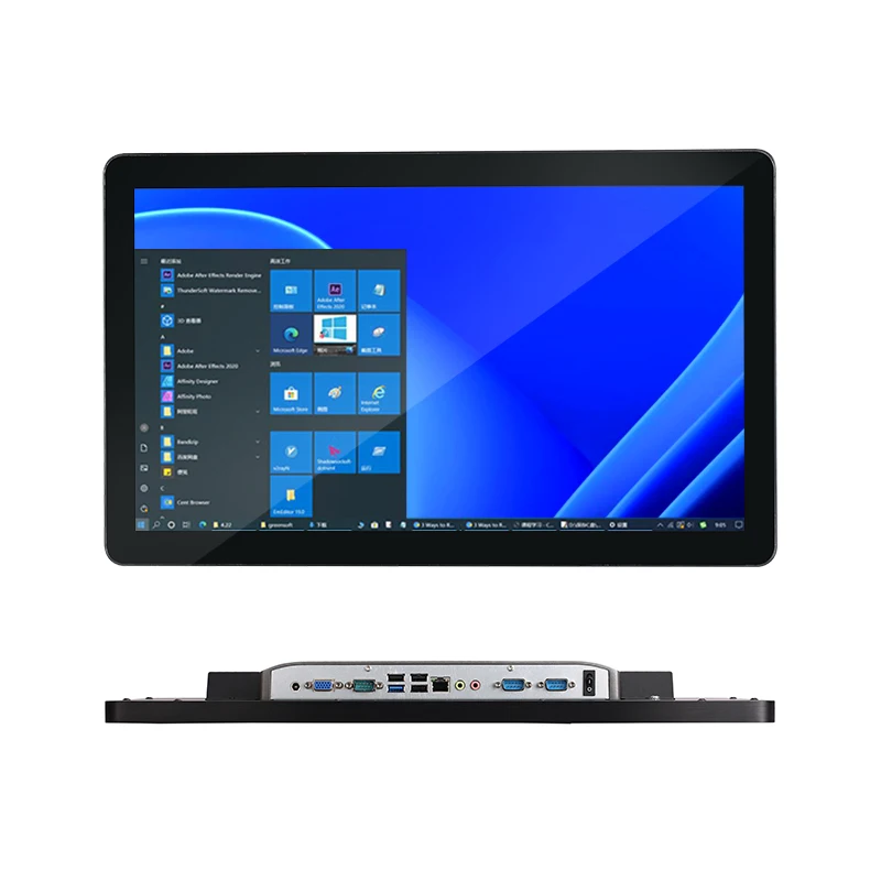 Factory Wholesale 21.5 LCD fanless j1900 J6412 I3 I5 I7 Capacitive Large screen touch industrial panel pc window or linux os