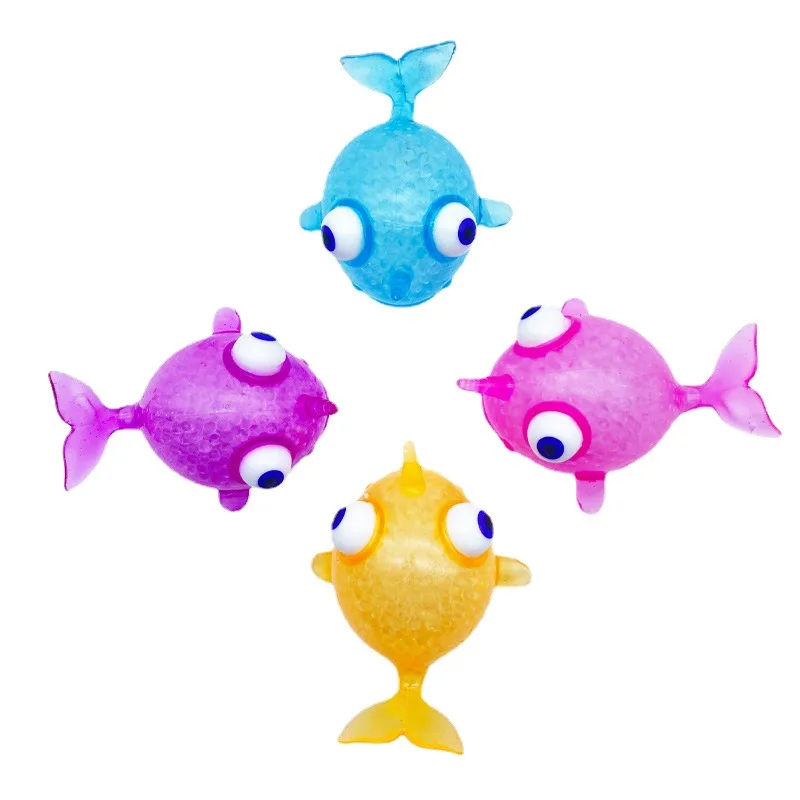 Simulated large-sized ocean whale vent bead ball goldfish pinch children decompression toy TPR Toys