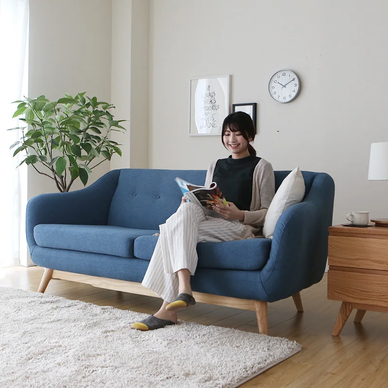 
Прямые продажи с фабрики, скандинавский магазин одежды, тканевый диван, креативный маленький семейный диван для гостиной, мебель, двойной диван, специальная цена 