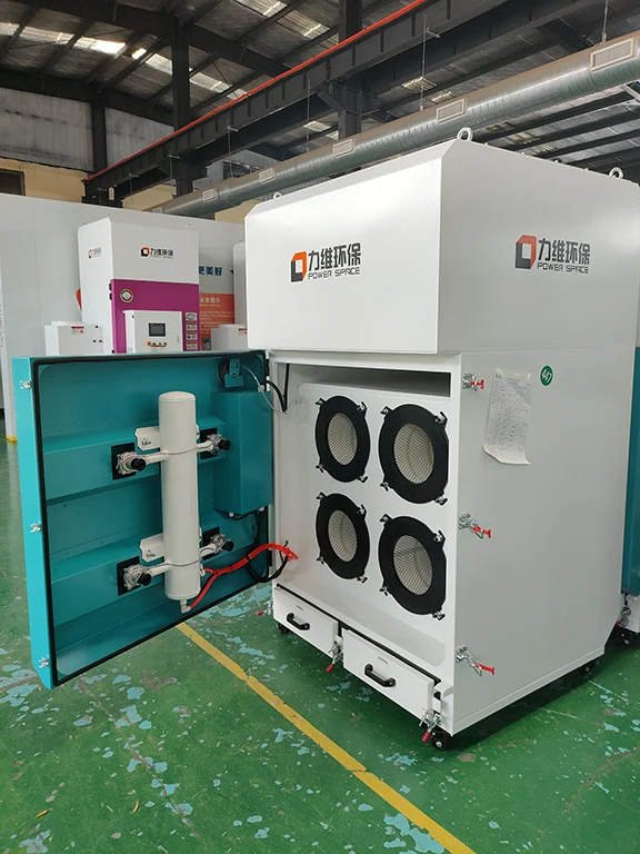 Industrial movable smoke extractor for laser with offline automatic blow back cleaning system