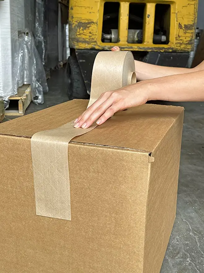 Starch glue Package Logo Custom Wet Water Adhesive Degradable Biodegradable Kraft Paper Tape