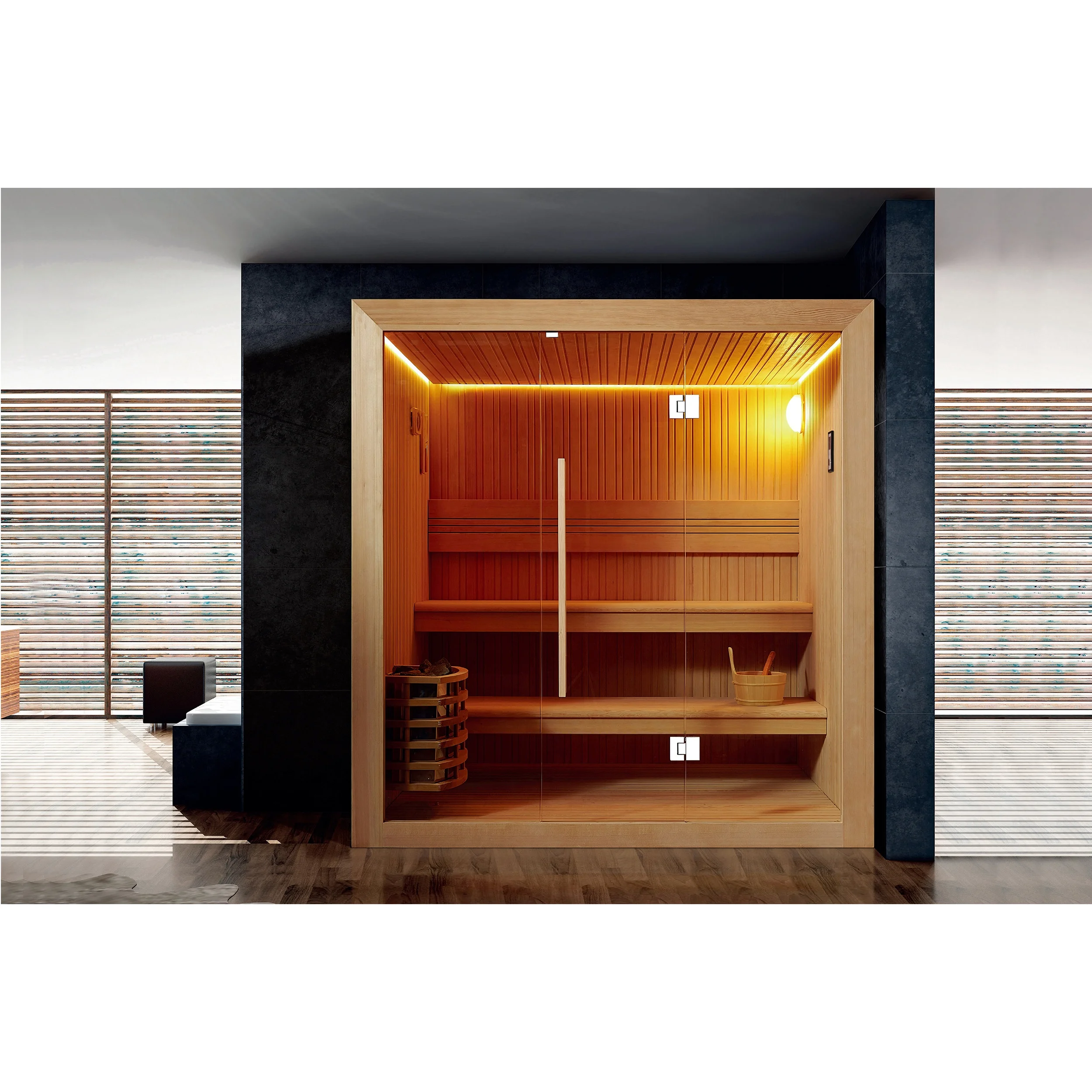 MEXDA 2-4 Person Wooden Sauna with Plug Power for Indoor Traditional Saunas for Sale WS-1503