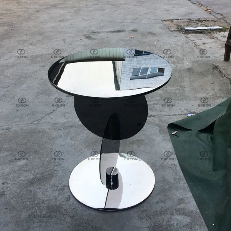 Light Luxury Modern Minimalist Black Round Black Oak Paint Living Room Combination Coffee Table Complete