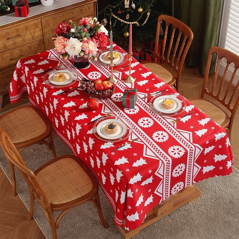 Water Resistant Hot sale cheap price Christmas designs printed polyester table cloth