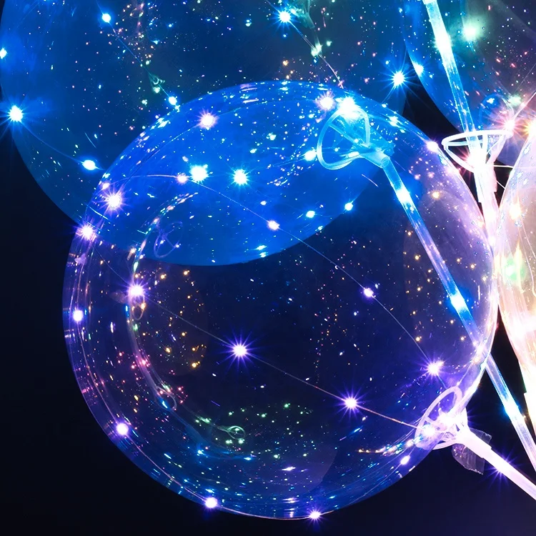 Hot selling 2023 foam bobo balloons led globo burbuja globos con luces led for decoration