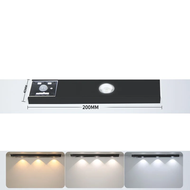 LED Motion detector Sensor Light Bar wireless rechargeable under wardrobe shelf drawer counter cabinet LED lighting for kitchen