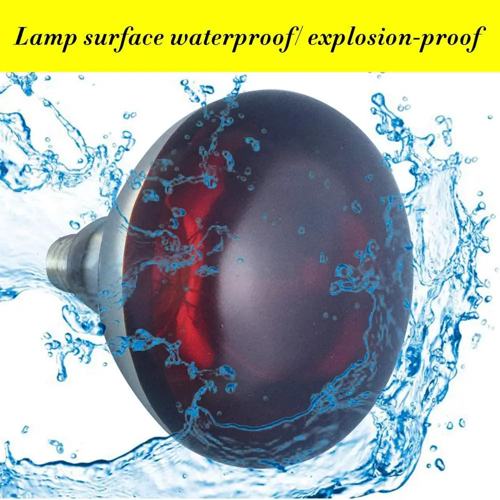 Bongbada Waterproof Infrared Heat Lamp Breeding Bulb 100W/150W/200W/250W Pet Brooder Hatch Chicken Pig Infrared Heating Lamp