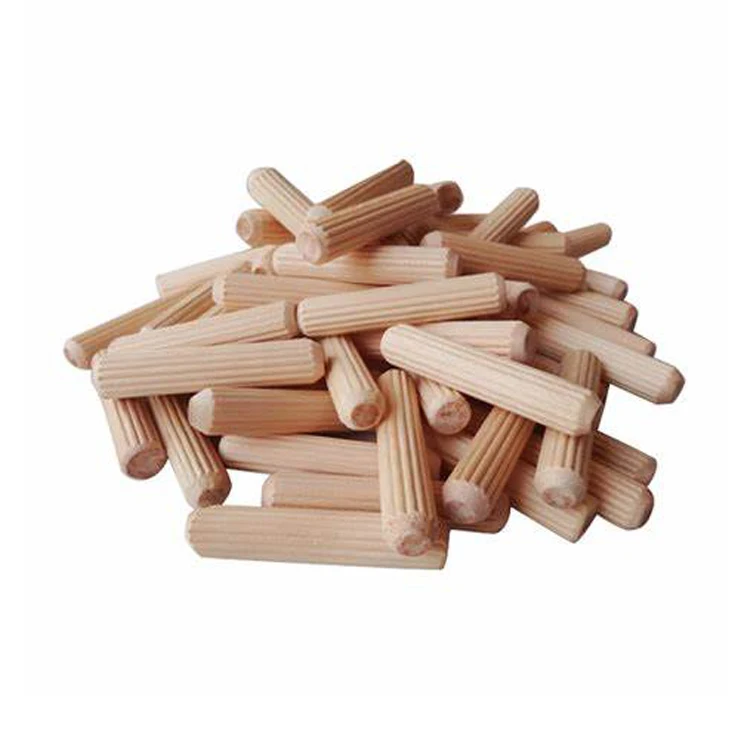 China factory 100 pieces diameter Fluted dowel pin set wooden Grooved 6 8 10mm for furniture connecting DIY  Craft