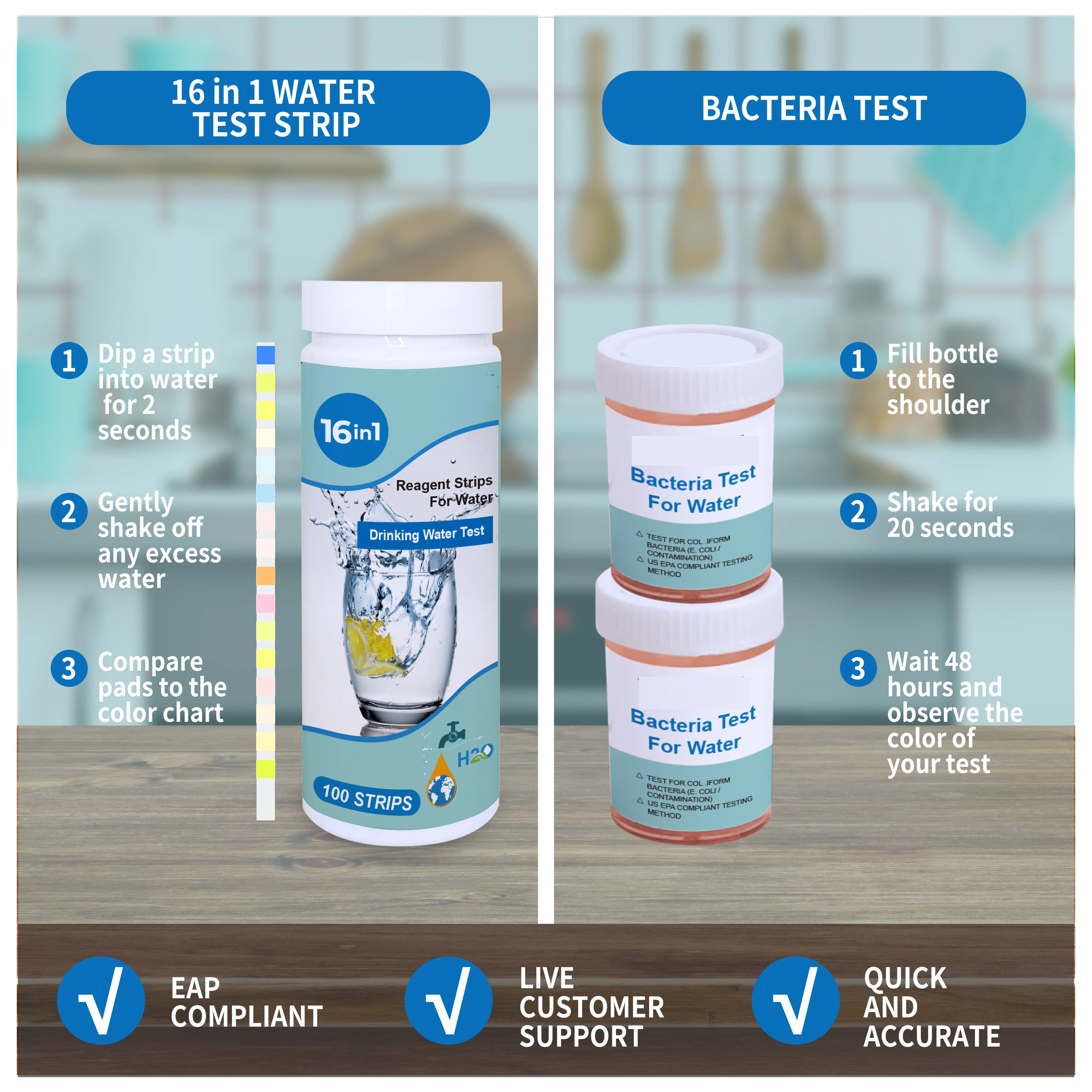 17 в 1 наборы для быстрого тестирования качества воды тест на мг цинк E-coli (E-coli) и больше тестов питьевую воду медицинских снабжений