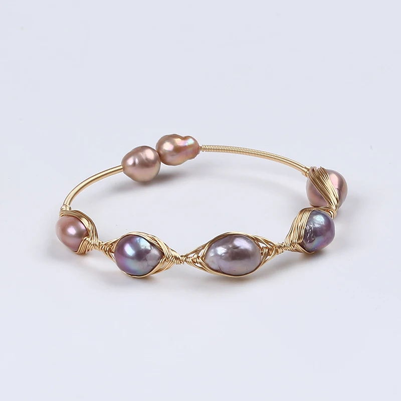 handmade freshwater pearl beads adjustable bracelet
