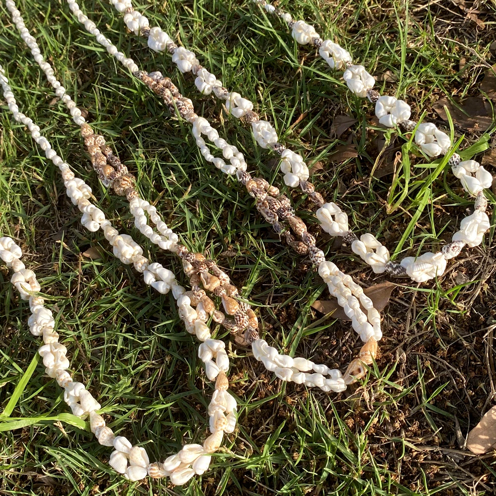 Natural Solid Color Shell Necklace Summer Beach Seashells Bohemian Women Seashell Choker Necklace Pendants Handmade Jewelry