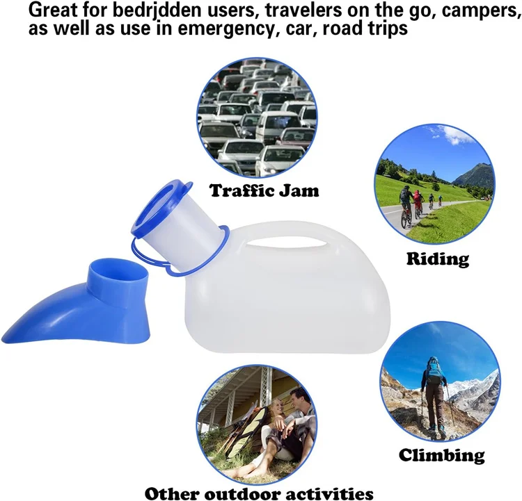 1000ml  Camping Outdoor Travel Car Unisex Portable Urine Container Pee Urinal Bottles for Men Women