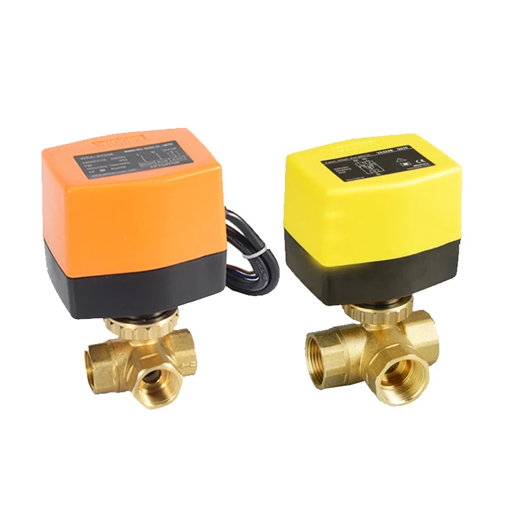 Моторизованные клапаны Winvall DC24V 12V 3V Электрический Трехходовой латунный шаровой клапан с 3 Проводами моторизованный плавающий регулирующий