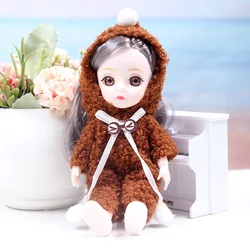 Newest 16CM cute princess dolls Girl toys movable joints Dress up babe doll with pretty clothes and skirts baby dolls girl toy