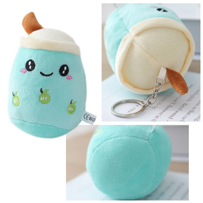 Hot Selling Stuffed Milk Tea Cup Plush Toy Keychain Pendant with Bubble Style Popular for Its Attractive Charm