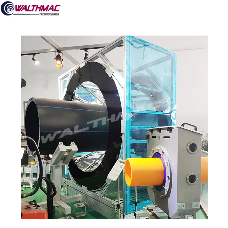 ultrasonic plastic hdpe pipe measure instrument OD diameter measuring wall thickness gauge meter online pipe quality checking