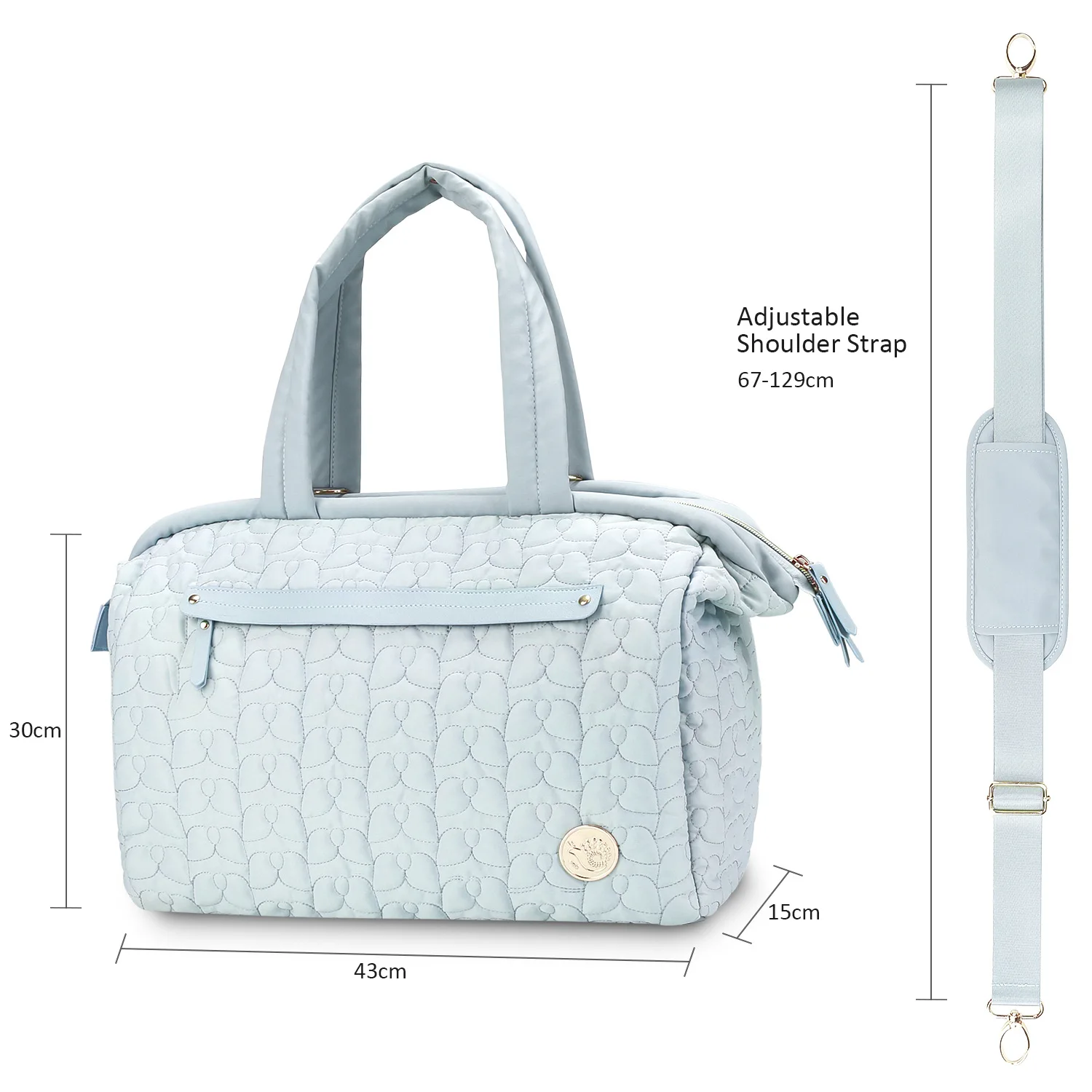 Lequeen Tote Diaper Bag Diaper Bag for Mom with Separated Bottom Compartment and Changing Pad Travel Polyester Baby Care Solid