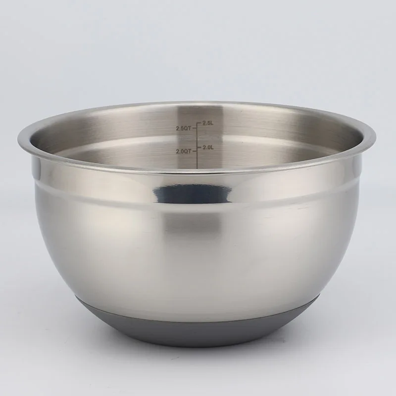 Metal Stainless Steel Mixing Bowl 3QT 5QT Mixing Bowls Set