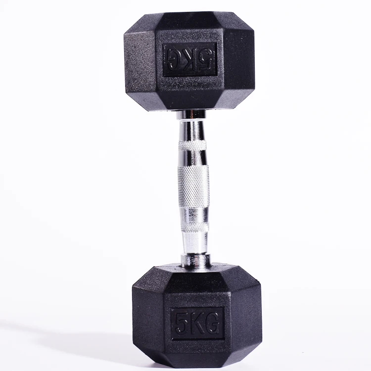 
Fitness Equipment Round Head Rubber Dumbbell Hex Coated Dumbbell Dumbbell Centralized 