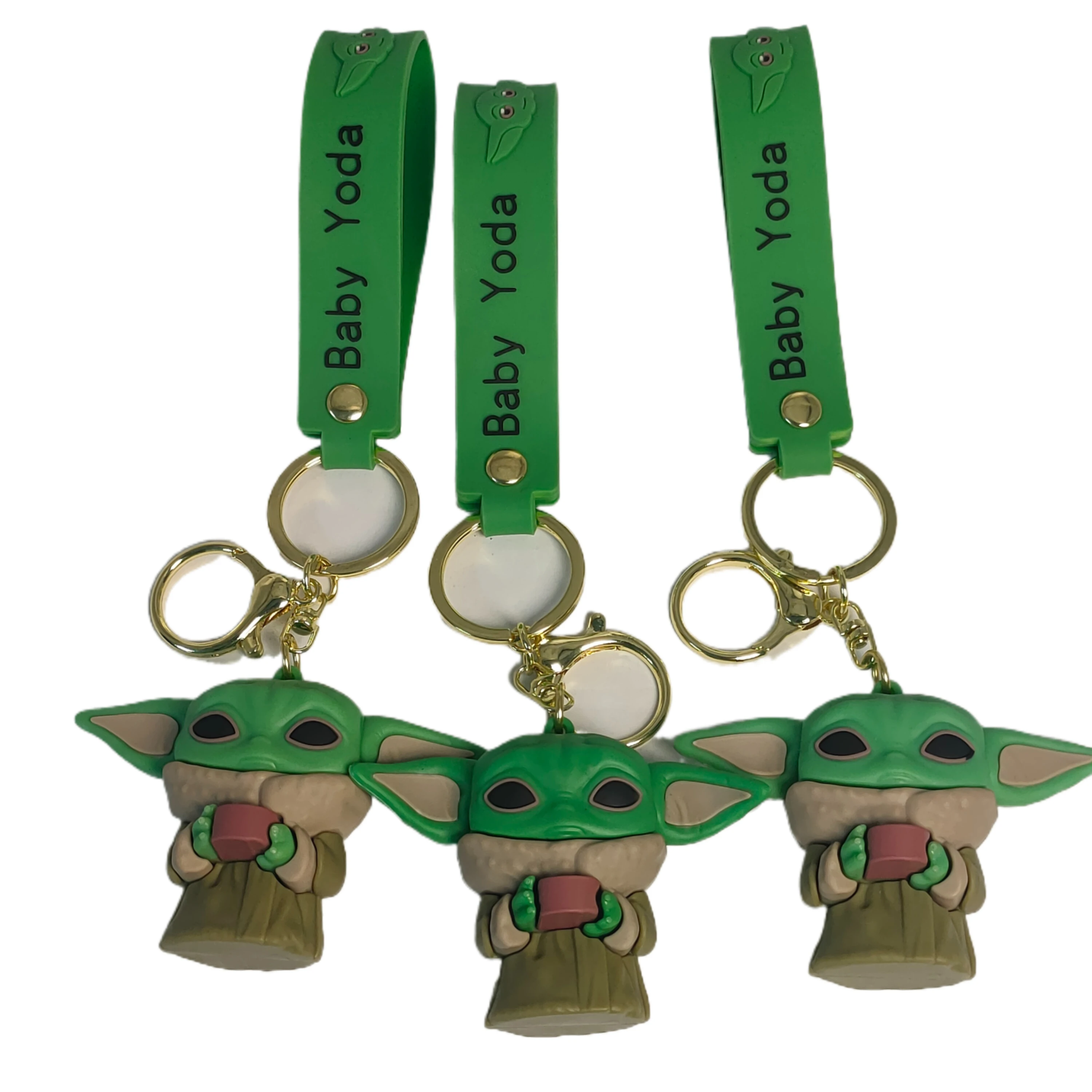 Изготовитель на заказ Детская кукла йода 3D мягкий ПВХ брелок резиновый брелок сумка кулон автомобильный брелок аксессуары брелок