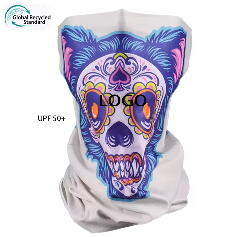 Custom Bandana Printing Soft Milk Silk Fashion Skull Turbans For Ladies Hairband Headscarf Seamless Wristband Headband