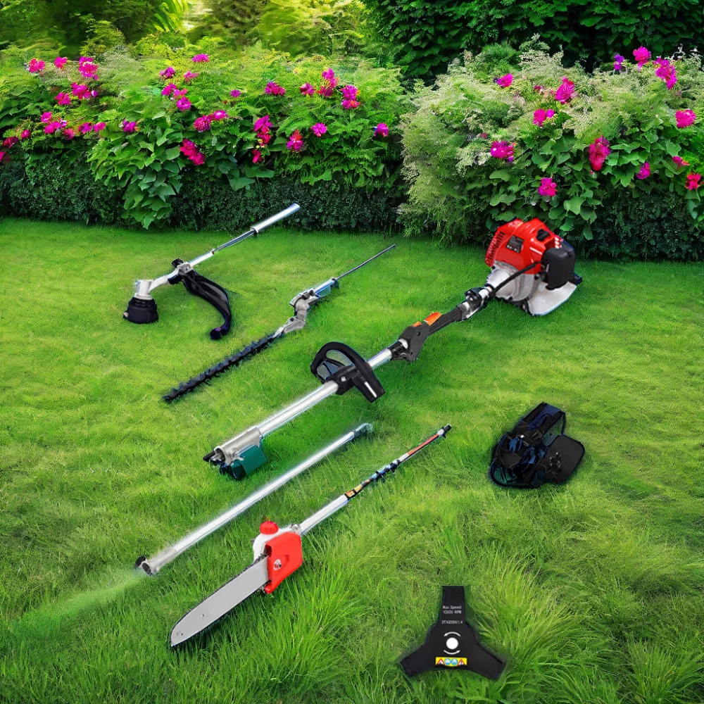 CGM5200-TB 52CC 2-Cycle Petrol Powered Multi-Function Grass Trimmer Kit String Trimmer Gasoline Brush Cutter for Home Garden Y