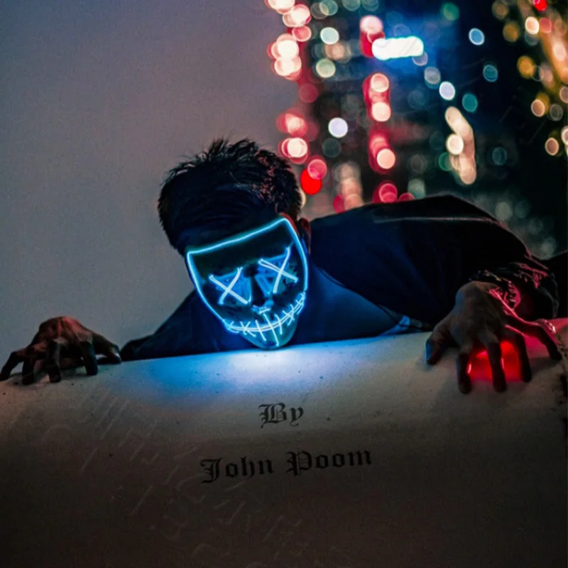 EL led mask display whole face halloween holiday halloween led mask