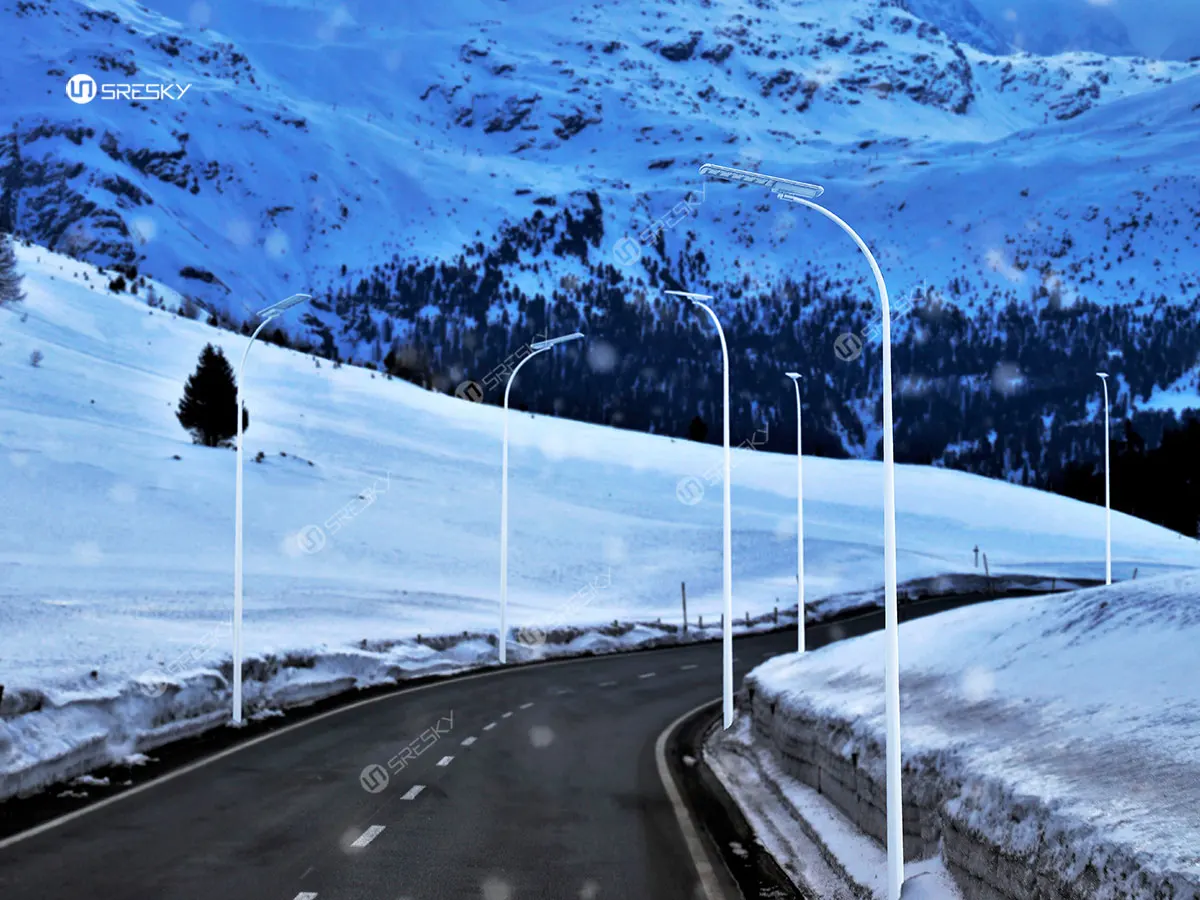 SRESKY High quality automatic dust sweeping and snow cleaning 80watt 60w all in one solar.light