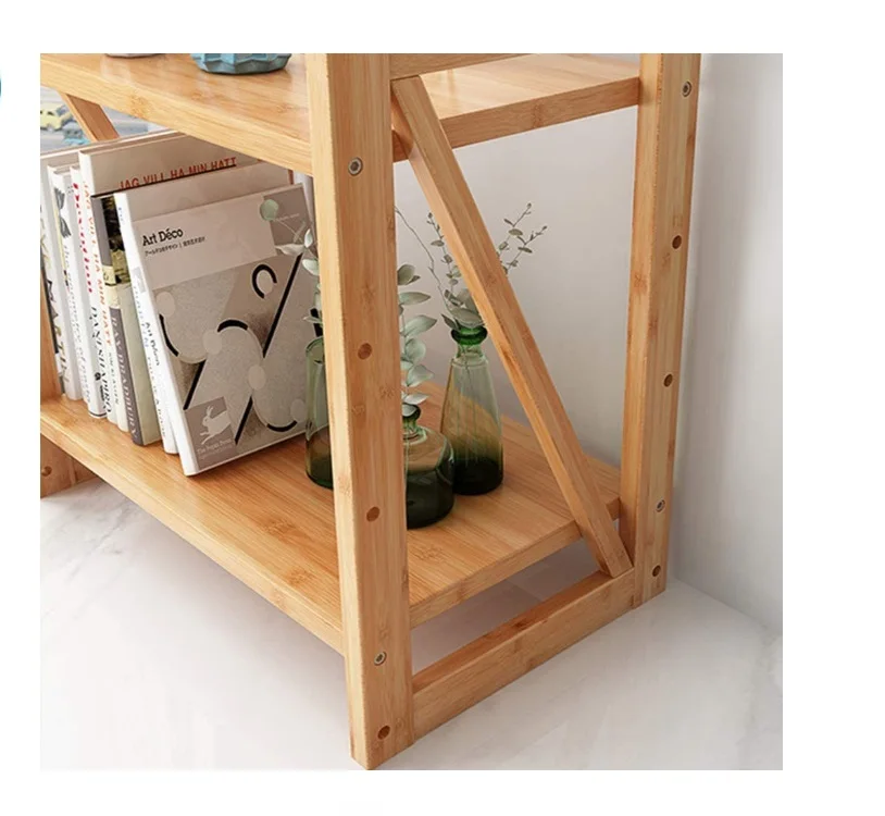 Настольная книжная полка бамбуковый Настольный органайзер стеллаж для хранения офиса дома 2 слоя книжный