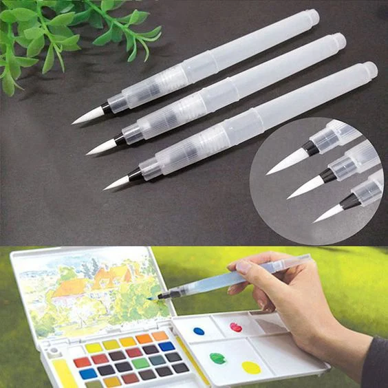 21109 3 Piece Water Color Brush Pen Set Watercolor Paint Pens for Painting Markers