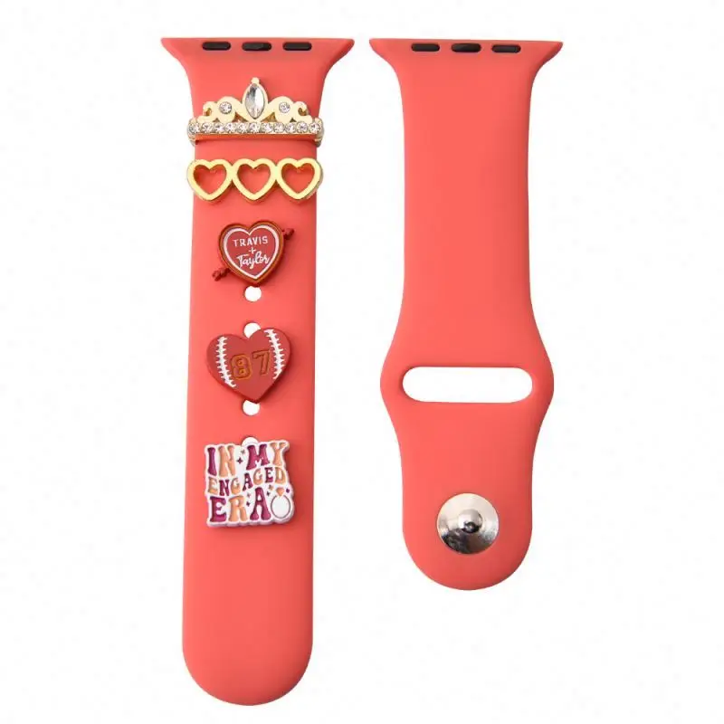 Factory Hot Metal Decorative Ring Loops Smart Watch Band Charms Accessories Compatible for Watch Series 7 6 5 4 3