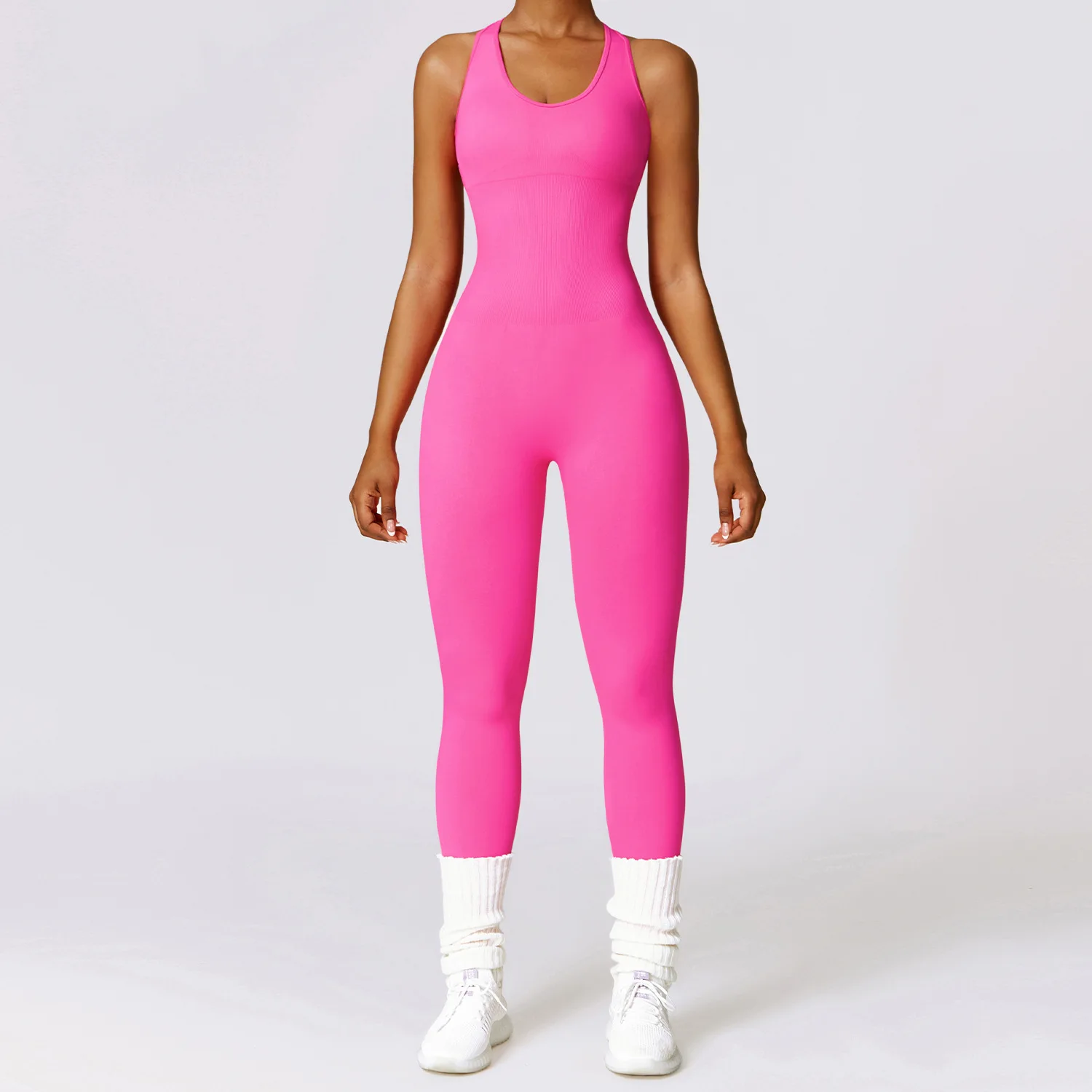 Customize Women Jumpsuit Yoga Workout Bodysuit Women Workout Sportswear Running Yoga Compression Seamless Jumpsuit For Women