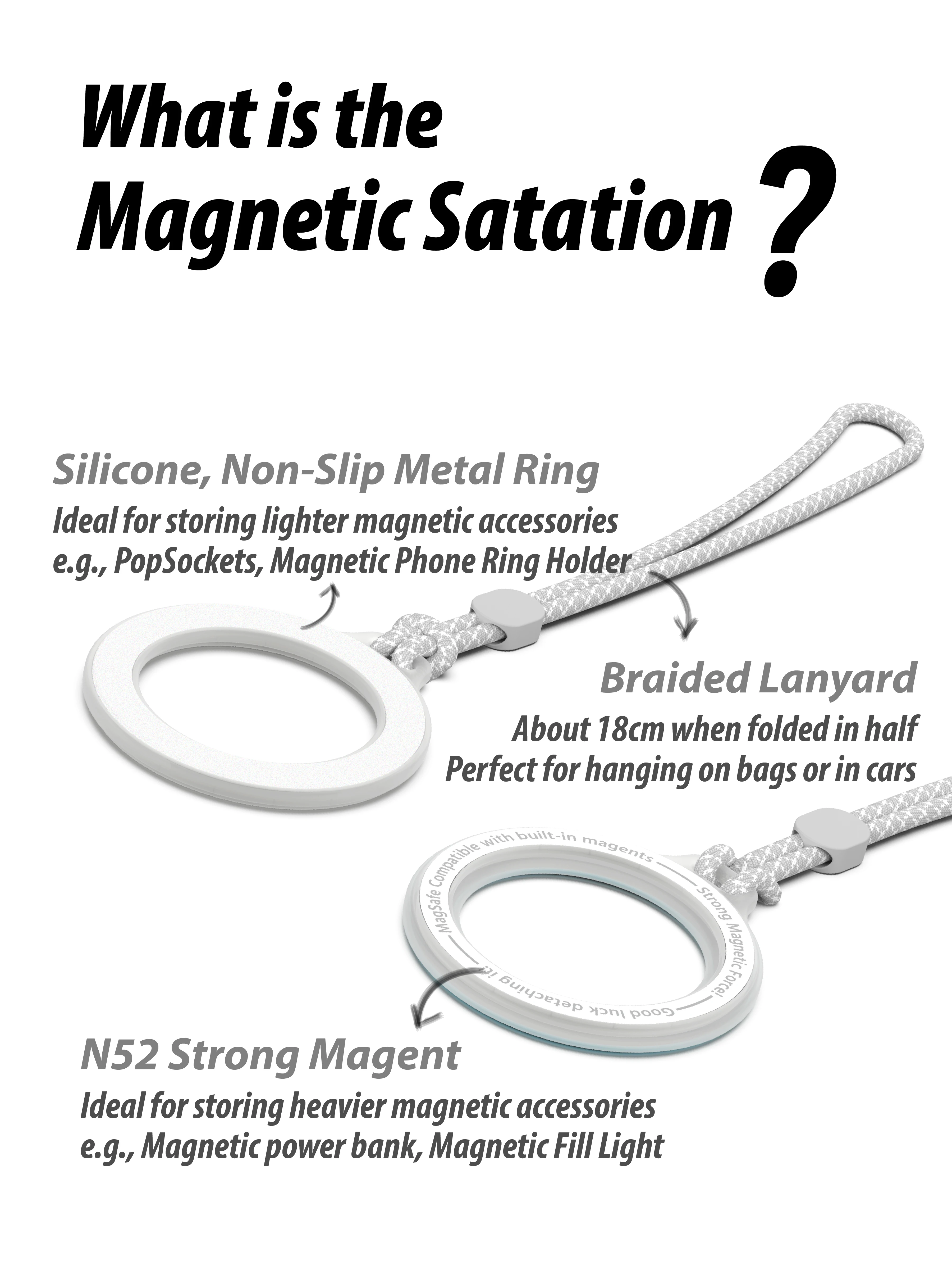 Magnetic Station for Lighter Magnetic Accessories, as Popping Socket, Magnetic Phone Ring Holder etc.