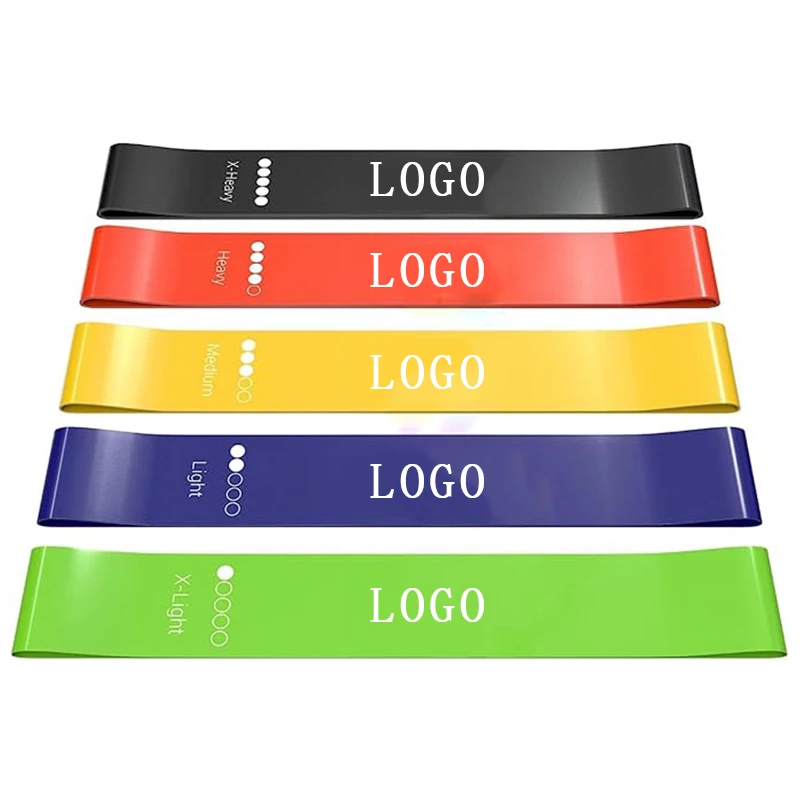 Custom Logo Latex Natural Rubber Resistance Bands Set Gym Fitness Exercise Resistant Band