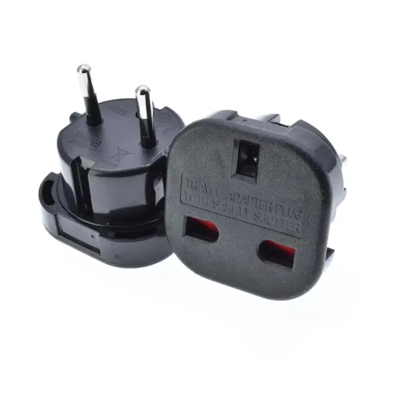 UK to EU Plug Adapter Type-G to Type-E/F 2 Prongs 4.8mm Converter 10A European Travel Adapter Germany French Korean Netherlands