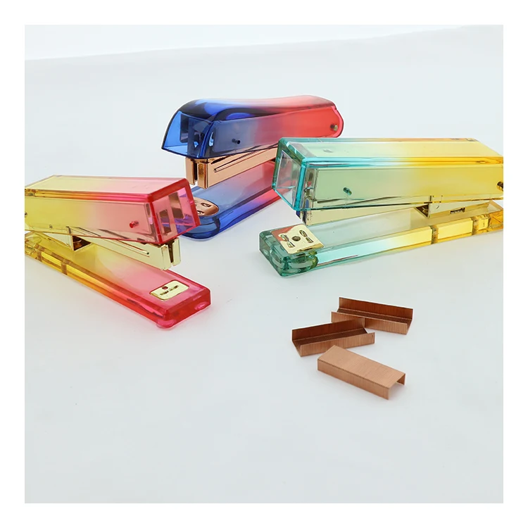 JSM Custom Shiny Metallic Stapler Stationery Series Plastic Staples Office-Working Handheld Agrafeuse