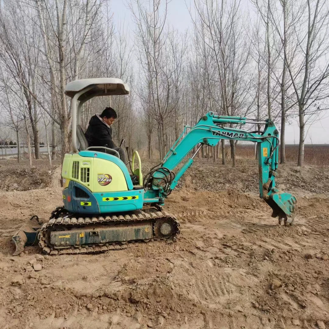 Second hand VIO20 mini excavator 1ton 2ton crawler earth digger machine with dozer