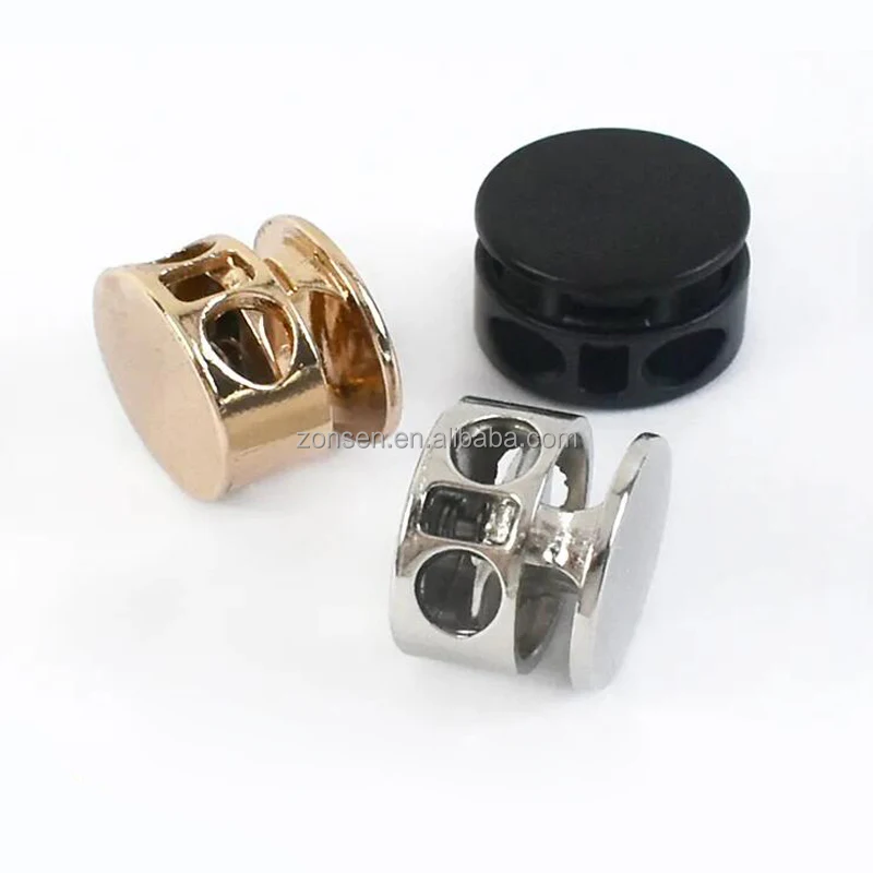 10*15mmWholesale DIY Sewing Kits Down Jacket Cord End Adjustment Rope Lock Alloy Cord Lock Stopper Cylindrical Spring Buckle