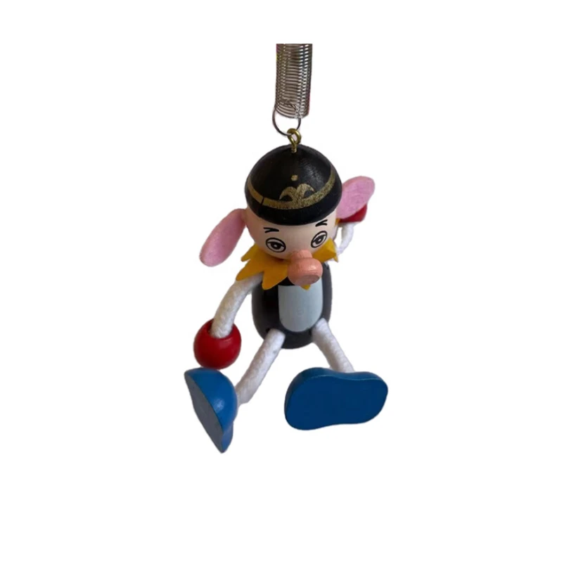 2021 Durable kids educational toys 9.5*3.8cm wood toy arts rocking spring man wood toys for kids