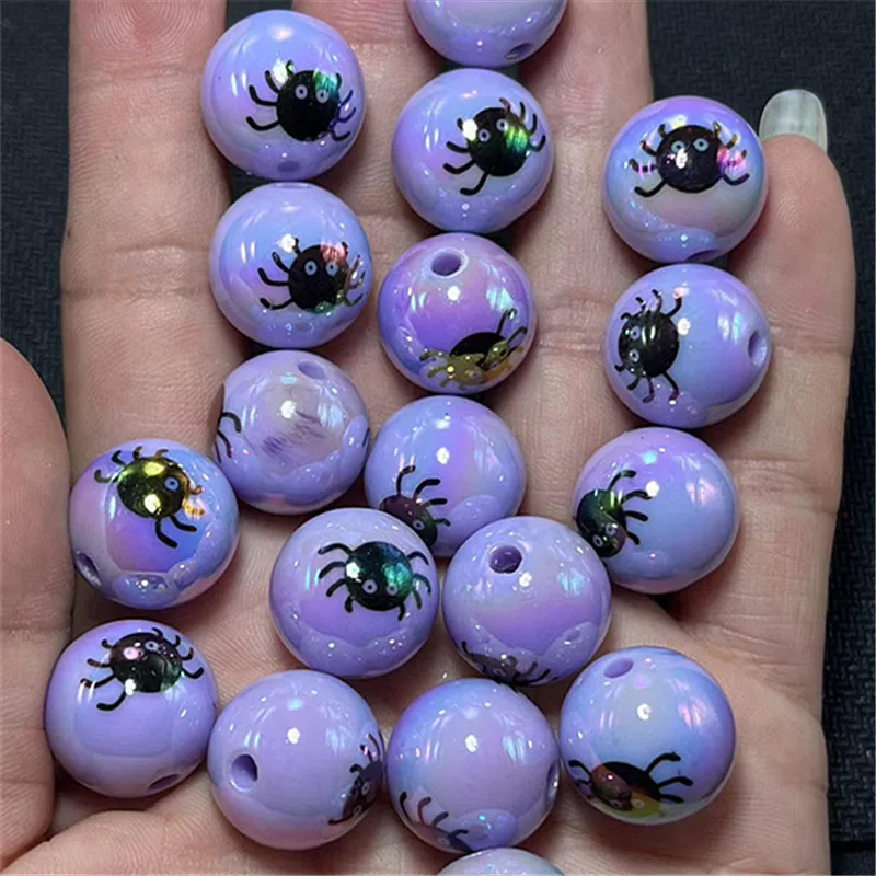 Hot Sale Halloween Beaded DIY Jewelry Mobile Phone Chain Beaded Pen Handmade Accessories Round Square Candy Acrylic Beads