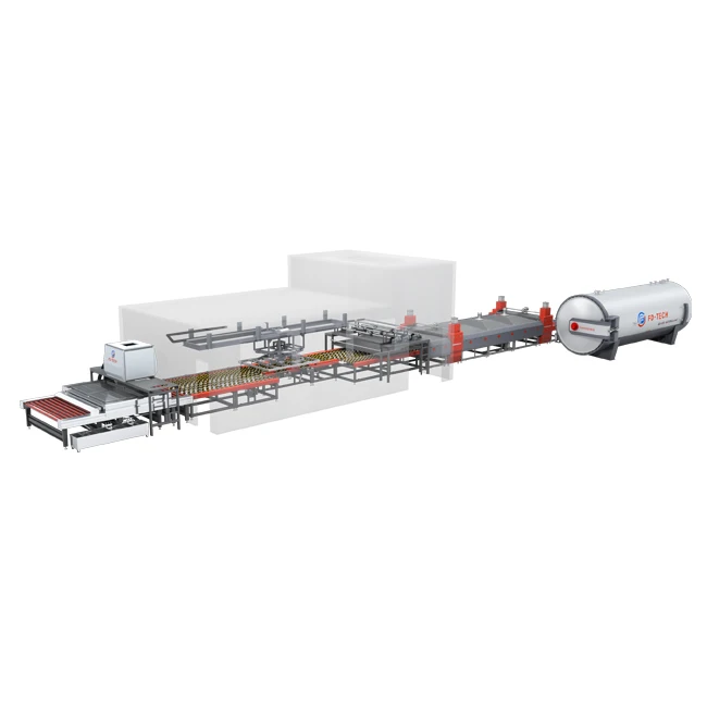 Large flat glass laminated production machine autoclave