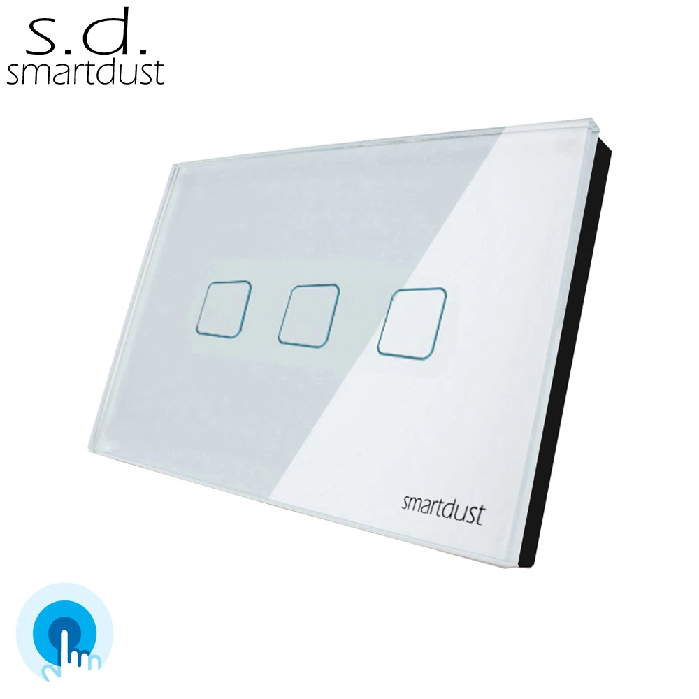 Smartdust US 110 В, прерыватель Inteligente, сенсорная стеклянная панель, настенный выключатель