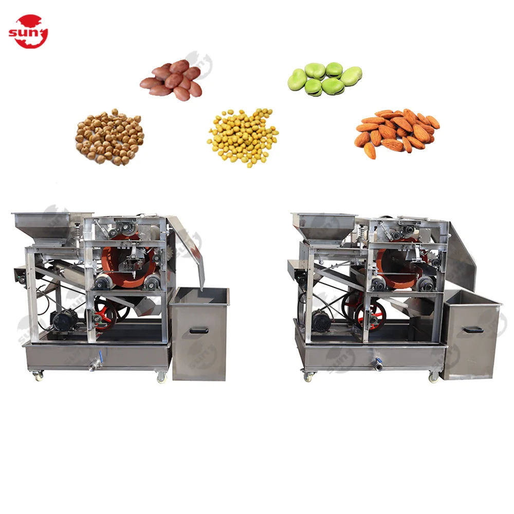 Safe and reliable wet groundnut almond peeling machine soybean broad bean peeler lentils chickpea skin removing equipment