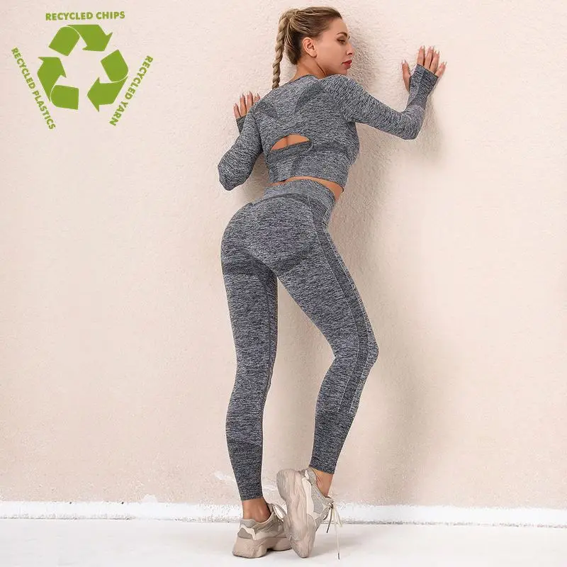 Factory Price Turtle Neck Yoga Gym Seamless Long Women Fitness Apparel Set