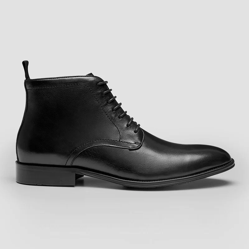 New design men boots ankle shoes leather male fashion black leather boots for men